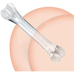 Double Ended G Spot Dildos - Clear Double Side Glass Pleasure Wand Crystal Anal Dildo Bone Shape Butt Plug Sex Slave Fetish Prostate Massager Masturbation Sex Toy For Men Women