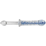 8.7 Inches Blue Swirl Glass Dildo Crystal Penis Women Masturbator G-Spot Stimulator Sex Wand
