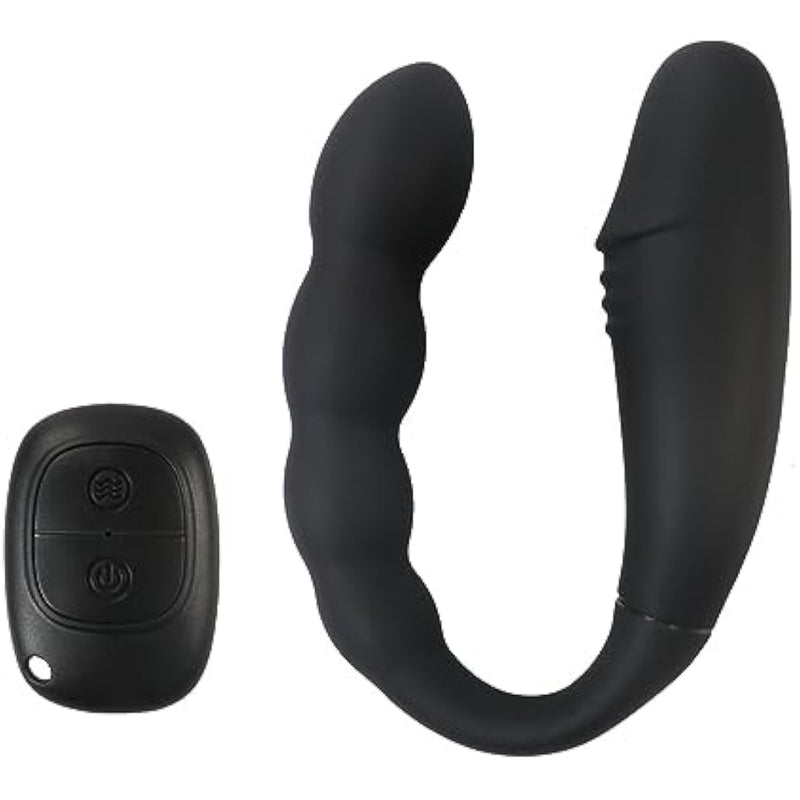 Double-Head Vibrator Clitoral Stimulator With 10 Vibration Modes, Bdsm Vibrating Double-Ended Anal Bead Butt Plug,G-Spot Anus-Vaginal Stimulation Sex Toys For Women Men Couples Pleasure