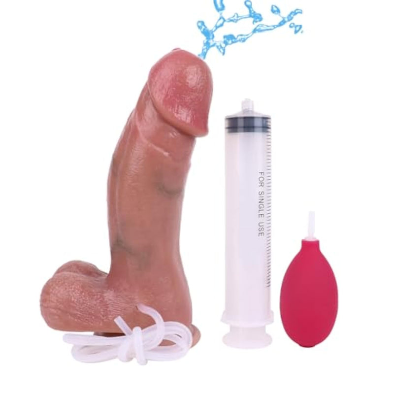 Realistic Squirting Dildo 2.16" Thick Ejaculating Silicone Dildo Adult Sex Toy - Strong Suction Cup Women G-Spot Sex Toy, Adult Jetting Anal Stimulator For Solo Couple Pleasure