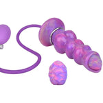 Knotted Monster Dildo Ovipositor Dildo Hollow Tunnel With 5 Eggs, Adult Sex Toy For Women, Couples, 6.89'' Luminous Wolf Knotted Dildo Women Sex Toys - Large Luminous Egg