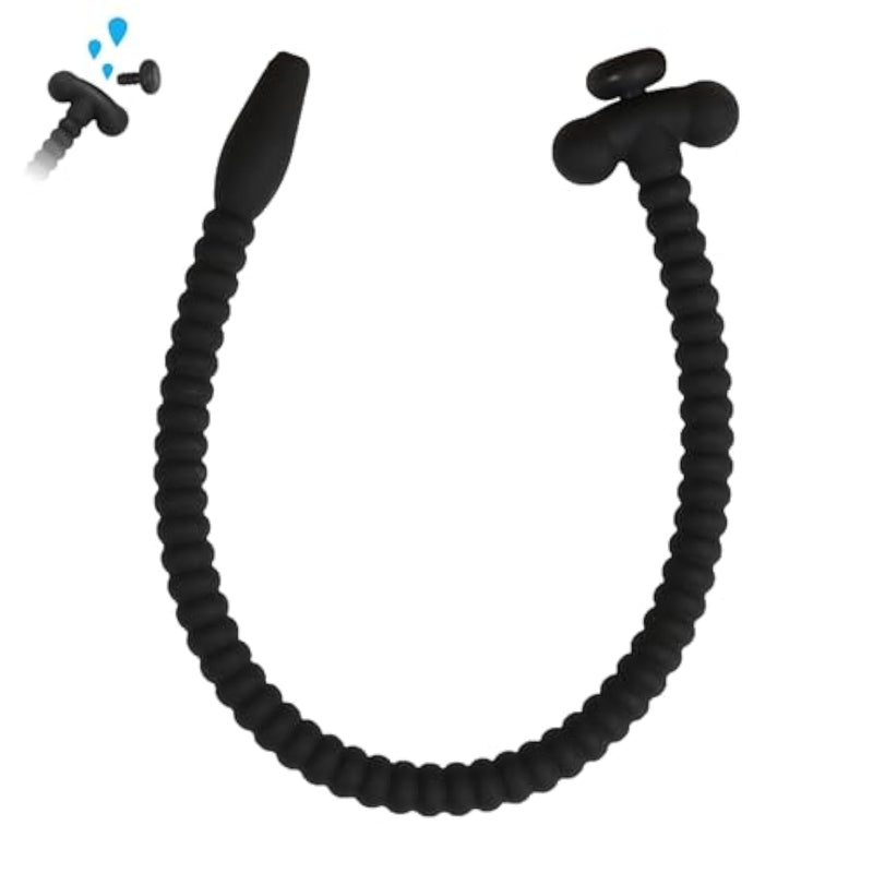 Silicone Penis Plug Hollow Urethral Sound Male Dilator Masturbation Urethra Plugs Extreme Stimulation Sex Toys (6Mm,Black)