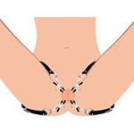 Spread Xl Labia Spreader Straps | Vegan Friendly Leather Straps And Rubber Tipped Pinchers To Spread Your Lips Open, Black (Ag465)