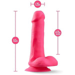 Neo Elite Silicone Dual Density 6 Inch Dildo | Ultrasilk Silicone |Suction Cup Base & Harness Compatible For Hands-Free Fun | Realistic | Waterproof | Neon Pink
