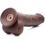 8 Inch Vibrating Squirting Dildo With Remote Control - Dark