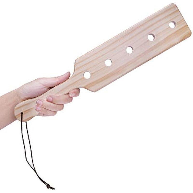 14Inch Wood Spanking Paddle For Adult Sex Toys, Wooden Paddle With 5 Airflow Holes For Bdsm Sex Play