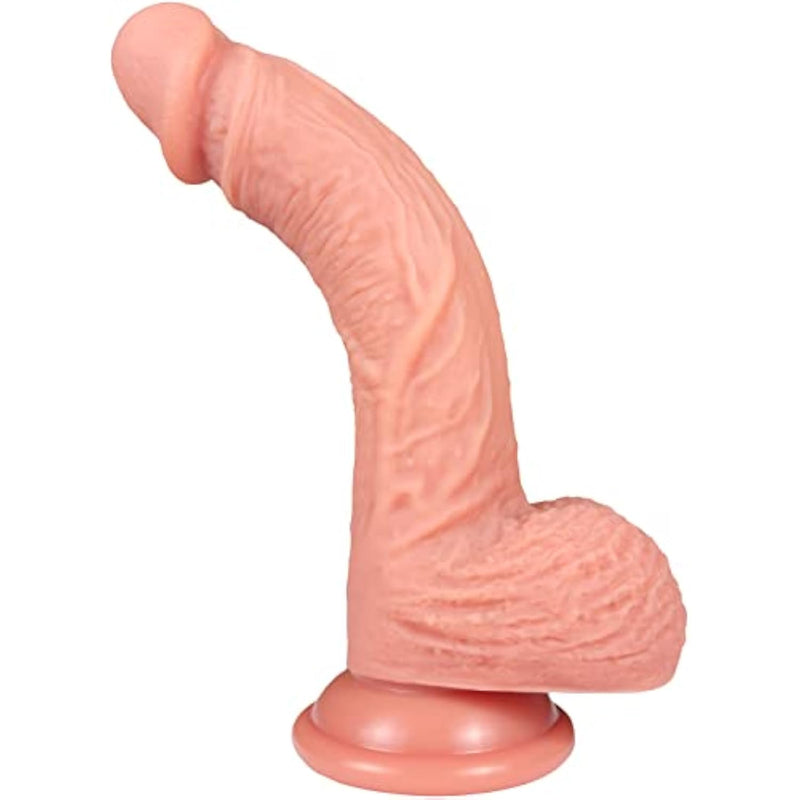 The Flame By - Posable Realistic Dual Density Silicone Dildo, 6.75 Inch Insertable, 1.7 Inch Max Width (Light Skin)
