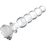 Crystal Anal Bead Glass Butt Plug - Clear Glass Anal Plug With Gradual Large Anus Beads, Transparent Anal Dildo Butt Plug Vaginal Prostate Massage Stimulation Anal Sex Toy For Men Women Couple (L)