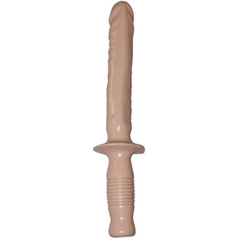 Doc Johnson Classic - The Manhandler - 14.5 Inch - 9.5 Inch Usable Length - Dildo with Handle - White