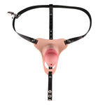 Silicone Chastity Cage Penis Sleeve with Adjustable Strap and Locking Belt for Sissy Cock Wear
