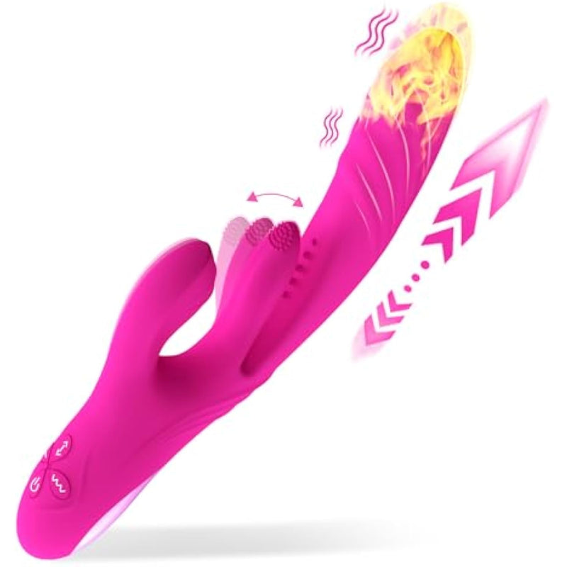 Vibrator Thrusting Dildo Sex Toys For Women, G Spot Rabbit Female Flapping Vibrators With 7 Vibrating10 Flapping 3 Thrusting Modes, Female Adult Sex Toy For Women And Couple Adult Sex Toys & Games