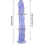 13 Inch Jelly Crystal Dildo, Realistic Huge Flexible Dildos With Powerful Suction Cup Base Large Soft Thick Anal Dildo Adult Sex Toy For Women - Blue