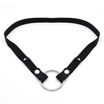 Male Chastity Device Accessories, Anti-Off Penis Cage Strap Chastity Cage Auxiliary Belt With Scrotum Cock Rings, Black Adjustable Elastic Belt + 45Mm Stainless Steel Ring