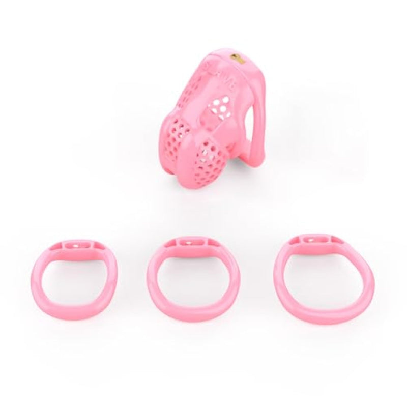 Male Penis Cage Chastity Cock Cage Pink Black Sex Toy Chastity Devices Lock Design Bdsm Toys For Couples Sex (Mediue,Pink)