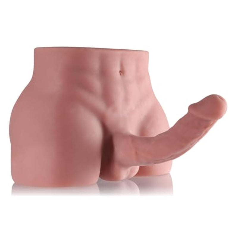 Brown Male Sex Doll with Flexible Dildo for Couples - Realistic Thick Adult Toy