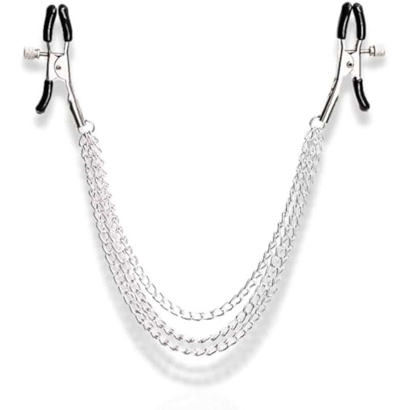 Bdsm Nipple Toys, Adjustable Metal Nipple Clamps, Bdsm Clips For Adult Play, Adjustable Sex Clamps, Nipple Clips Breast, Adult Toys Bdsm, Body Jewelry Non Piercing (Silver)