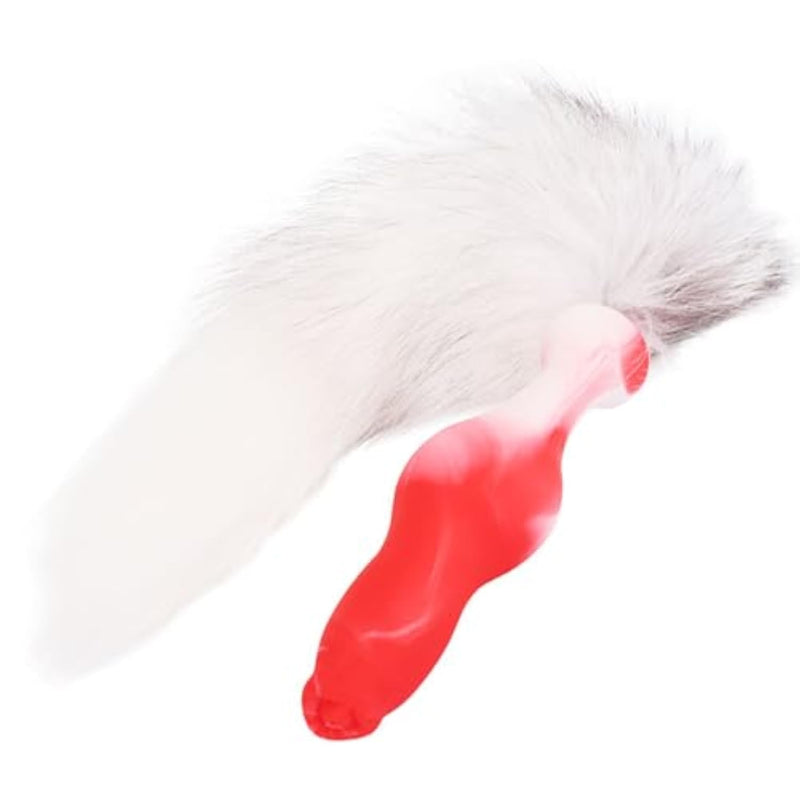 Anal Training Tool with Fox Tail Butt Plug, Soft Silicone Anal Sex Toys for Men and Women
