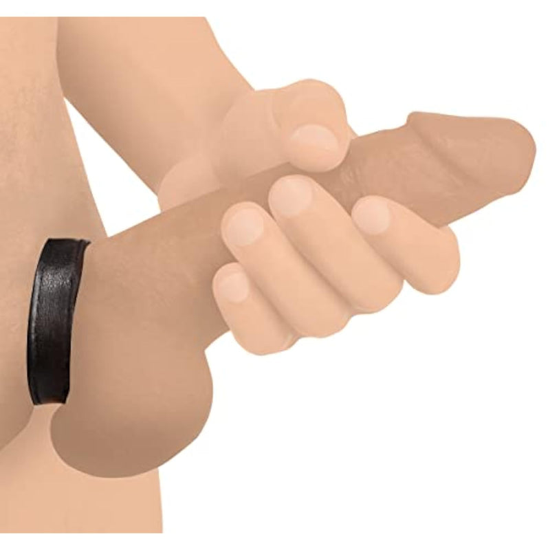 Xr Play Hard. Cock Ring Black Leather Closure Penis Ring For Men Or Couples, Harder Longer Erection Enhancer, Adjustable Cock Ring, Stay Hard Male Enhancement - Black (Ag846)