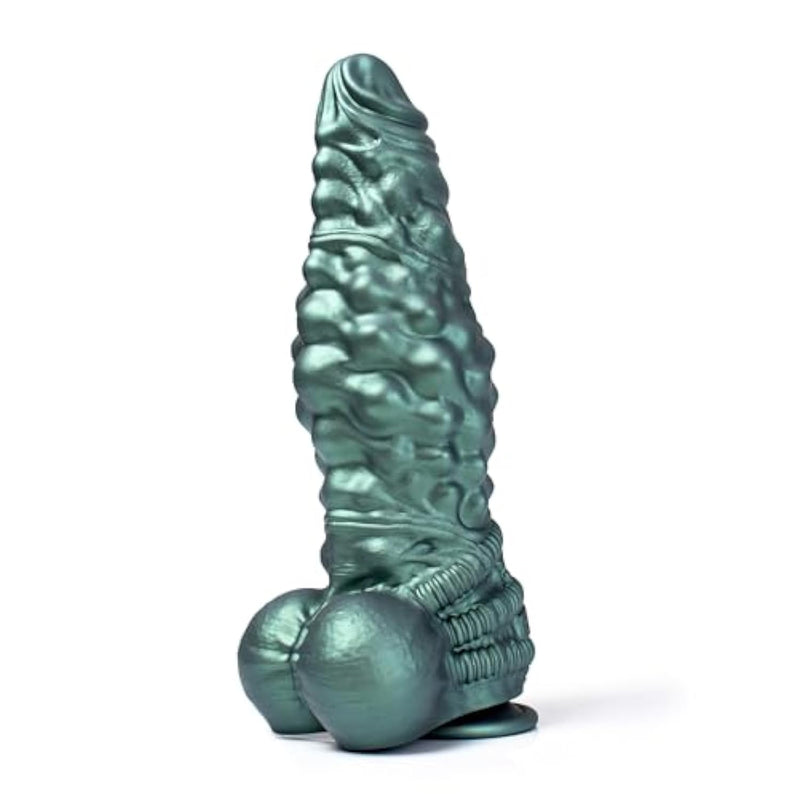 Fantasy Dildo With Suction Cup - Waterproof Realistic Dildo For Men And Women, Perkin Silicone, Mechanical Details And Stimulating Texture, Unisex Sex Toys For G- Spot Stimulation (D222-M)