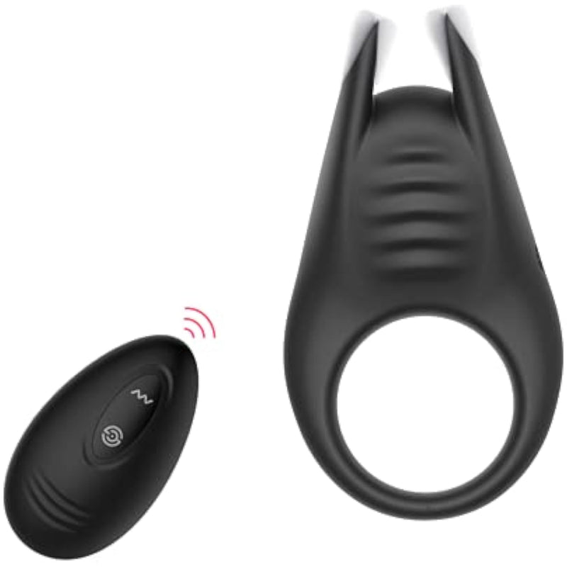 Vibrating Cock Ring With Rabbit Design, Adjustable Penis Ring With 10 Vibrate Modes, Silicone Male Sex Toys For Adults Solo Couple
