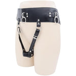 Vibrator Faux Leather Constrained Forced Strap, Electric Waistband Harness Fixed Tie Belt Holder, Anti-Off Adjustable Chastity Belt Masturbation Sm Bondage Sex Toy(Wand Or Vibrator Not Included)