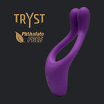 Doc Johnson TRYST - Multi Erogenous Zone Silicone Vibrator and C-Ring - Focused Stimulation For Both Partners - Synergistic Vibrations - Purple