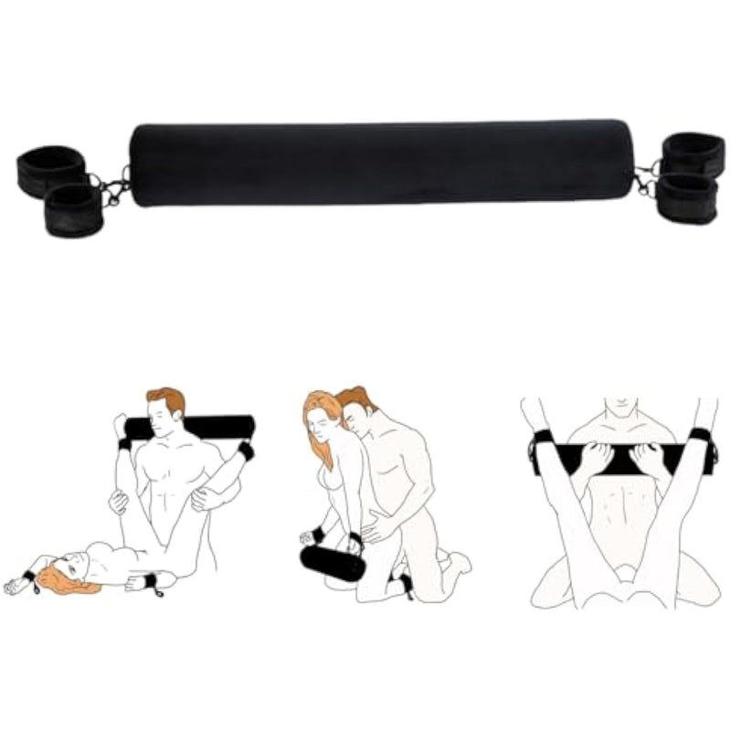 Sex Pillow Spreader Bar Bdsm Bondage Furniture Sex Toys With Handcuffs Ankle Cuffs Foam Cushion For Round Cylinder Pillow Adult Toys For Couples Women