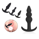 Silicone Anal Training Kit for Beginners to Advanced Players - 3 Pack of Comfortable Long-Term Wear Anal Plugs