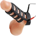 Bdsm Penis Sleeve Cock Sheath Bondage Toys Power Cage Silicone Male Masturbator E-Stim Penis Pump Cock Sleeves Ball Extender Dick Adult Sex Toy For Men Couples Games?Made In Usa?