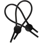 2Pcs Conductive Silicone Loops Adjustable Rings Electro Massager E Stim Accessories For Men Couples (Black)