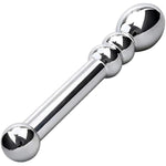 Metal G-Spot Dildo With Anal Beads & Massage Wand - Double-Ended Stimulator For Couples, Dual Pleasure Anal Plug And Clitoral Toy (Pd-S11)