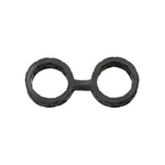 Doc Johnson Japanese Bondage - Silicone Cuffs - Single-Piece Premium Silicone Handcuffs for Soft Bondage or Restraint Play - Large - Black