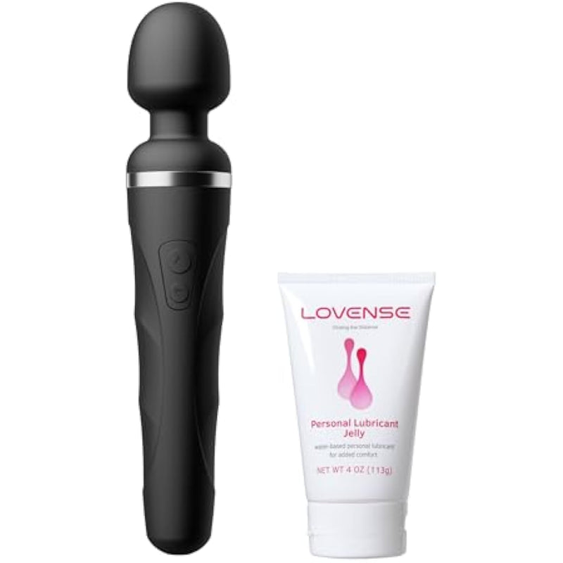 Domi 2 Wand Massager Powerful Vibrtions For Women Men + Personal Lubricant Privacy Water-Based Lube Non-Sticky Lubrication For Men, Women And Couples