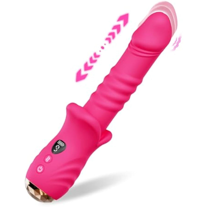 Thrusting Dildo Vibrator Sex Toys, G Spot Vibrator Women Sex Toys With 9 * 9 Thrusting & Vibrating Modes, Mouth Shaped Realistic Dildos Adult Toys With Led Display, Adult Sex Toy & Games