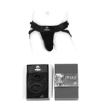Deuce Male Washable Adjustable (Double Strap) Harness - Black Size B, Belt 35"-65", Lower Hole 1.5"-1.87"