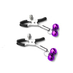Body Clamps For Women Adjustable Body Clamps Clip Two Bells Pendant Body Clips Non-Piercing Body Jewelry (Purple)