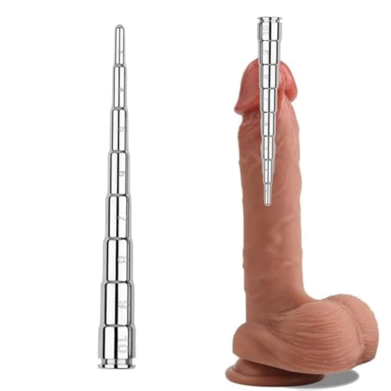 Stainless Steel Urethral Sounds 3.54 Inch Long Penis Plug Metal Trapezoidal Urethral Dilator Adult Sex Toys For Men Urethra Plug (Small)