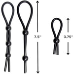 Adjustable Beaded Cock Lasso Penis Ring & Scrotum Ring - Adult Toys For Men, Strong Elastic Tube, Multiple Positioning Options, Single, Double, Triple Bead Options, Aids Stronger Erections