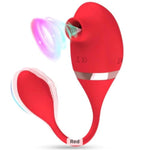 2-in-1 Dual Action G-Spot Massager and Clit Sucker Vibrator, Red
