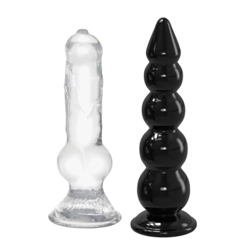 13 Inch Realistic Huge Wolf Dog Dildo + 15.5Inch Huge Long Anal Beads