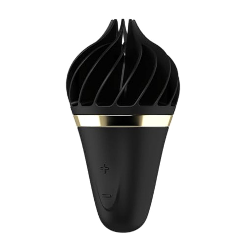 Sweet Treat Vibrator Sex Toy | Adult Toys For Women | Lay-On Vibrator With Rotating Flaps | Vibrating Sexual Pleasure Device | Stimulation Vibrators | Woman Sextoy (Black/Gold)
