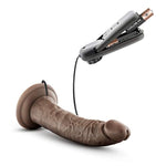 Dr. Skin Dr Dave - 7 Inch Remote Controlled Vibrating Realistic Dildo - Strap On Compatible Suction Cup For Hands Free Play - Lifelike Body Safe Slim Vibrator For Men Women - Chocolate