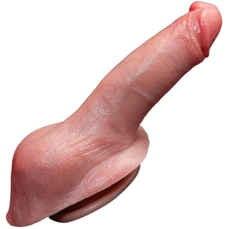 Realistic Huge Penis Feels Like Skin Big Curved Anal Dildo, Strong Suction Cup Dildo For Hands-Free Play, Real Thick Dildos, Adult Sensory Sex Toys For Couples
