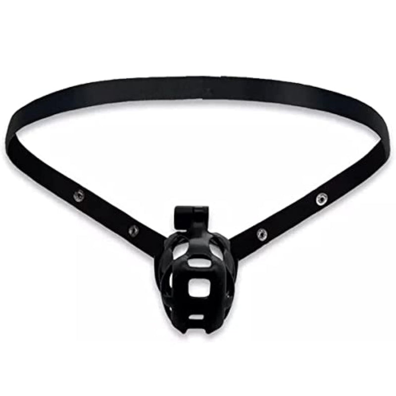 Penis Cage Auxiliary Belt, Supportive Anti-Off Elastic Strap For Men'S Chastity Lock (Strap Only, Chastity Device Not Included) - Black