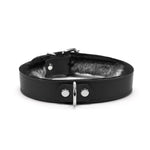 Kaytlyn Bdsm Collar – Handmade Latigo Leather Bondage Collar With Faux Chinchilla Fur Lining – Couples Sex Toys – Bondage Gear & Accessories – Adult Sex Toys & Games (Small, Black)
