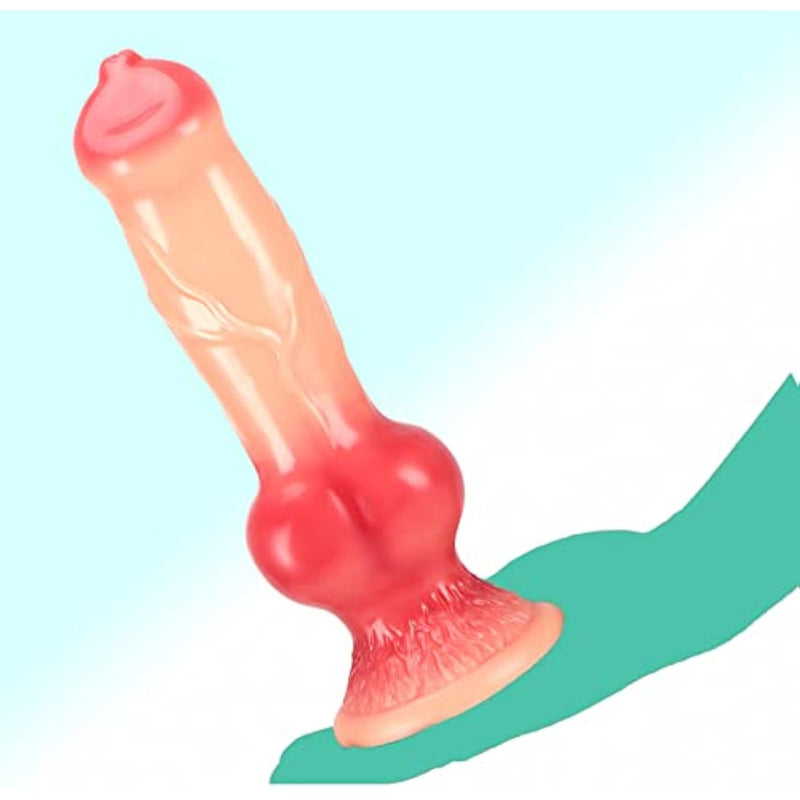 Realistic Dog Dildo for Beginners,Thick Fake Penis Multiple Options XL L M S XS Adult Sex Toy Soft Knot Wolf Dildos for Couples Men Women G-spot Anal Canine Lesbian dildoes (XS)