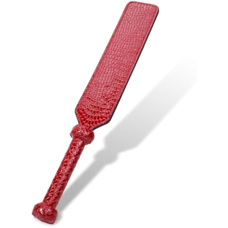 Faux Snake Leather Spanking Paddle For Adult Sex Toys, 16.3In Faux Leather Bondage Sexual Paddles Bdsm Set, Red
