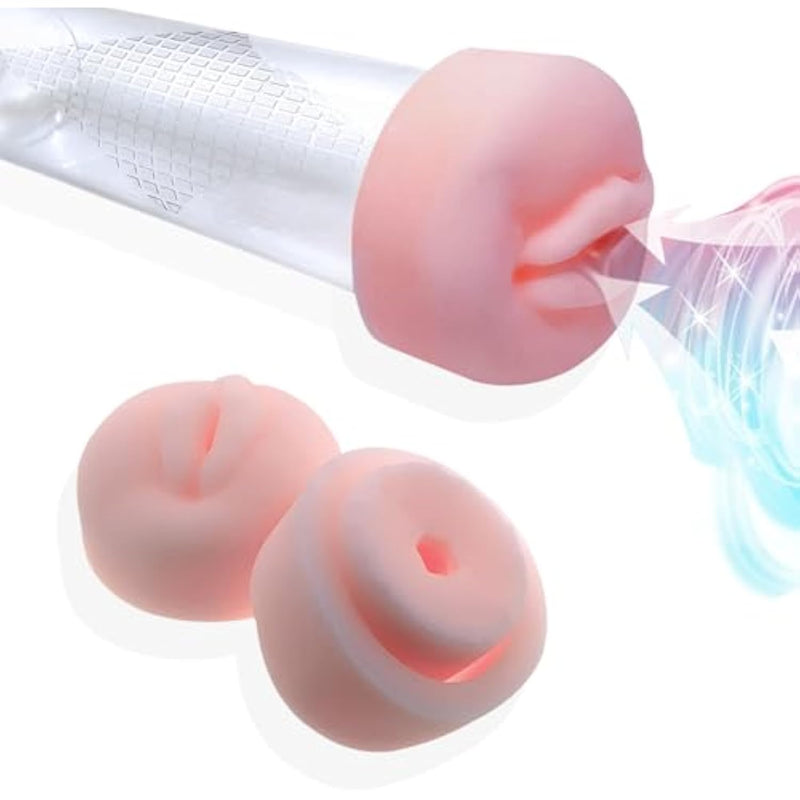 2 Piece Extended Men'S Penis Pump Cover Masturbator Sleeve Realistic Vagina Cover Replacement Seal Cap Large 2.5-Inch Cylindrical Penis Pump Cover For Stronger Erections (Short Pink +Pink)