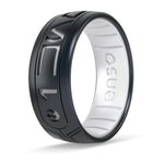 Star Wars Silicone Ring - Comfortable And Flexible Design - I Know You (Aurebesh) - Black Pearl/Pearl - Size 7