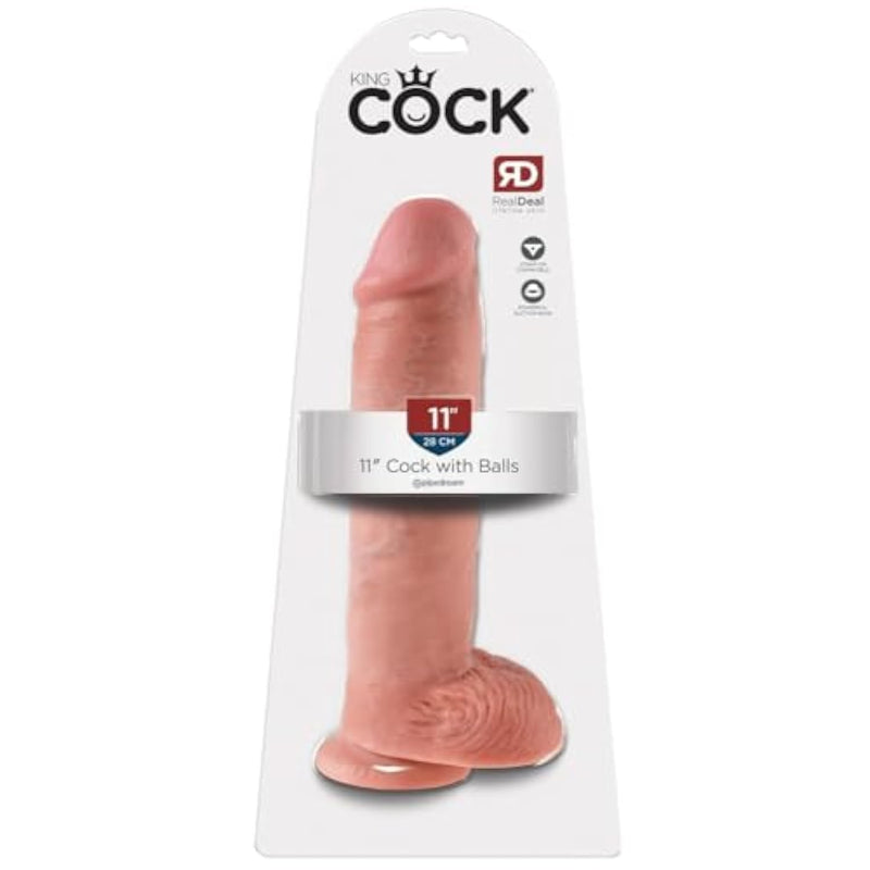 Pipedream King Cock with Balls, Flesh, 11 Inch